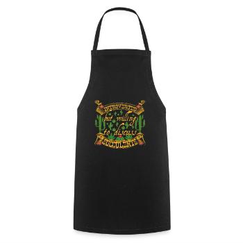 Entretien introverti et succulent sur le jardin des plantes succulentes - Tablier de cuisine - noir - Devant - AI Model Male 185 dark (185cm)