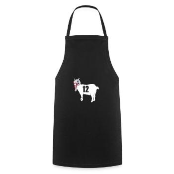 Tom Brady 12 cadeau de chemise de chèvre - Tablier de cuisine - noir - Devant - AI Model Male 185 dark (185cm)