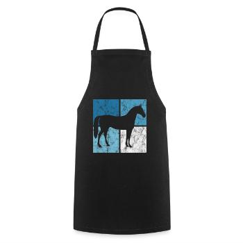 Reiten Reiter Retro Pony Pferde Pferd Reitsport - Kochschürze - Schwarz - Vorne - AI Model Male 185 dark (185cm)