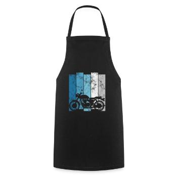Motorcyclist Retro Biker Motorcycle Chopper Bobber - Cooking Apron - black - Front - AI Model Male 185 dark (185cm)