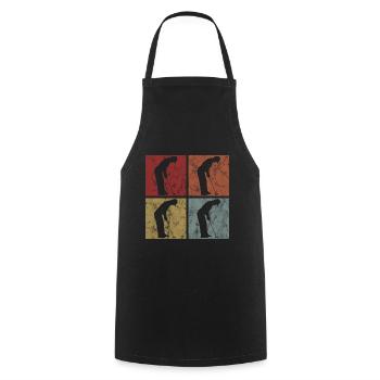 Golfing Retro Golfer Golf Golfer Golf Clubs - Cooking Apron - black - Front - AI Model Male 185 dark (185cm)