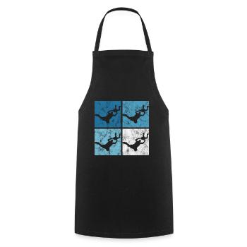 Parachute parachutiste - Tablier de cuisine - noir - Devant - AI Model Male 185 dark (185cm)