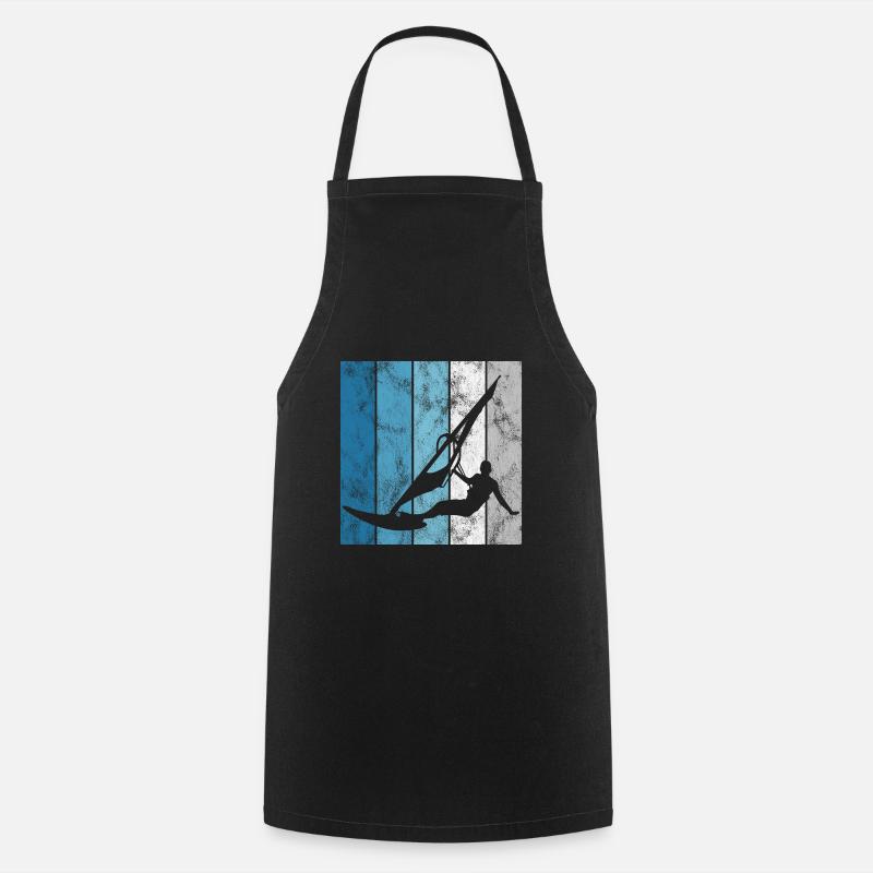 Windsurfer Windsurfing Retro Windsurfing Surfing - Cooking Apron - black