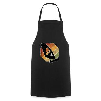 Windsurfing Surfing Retro Windsurfing Windsurfer - Cooking Apron - black - Front - AI Model Male 185 dark (185cm)
