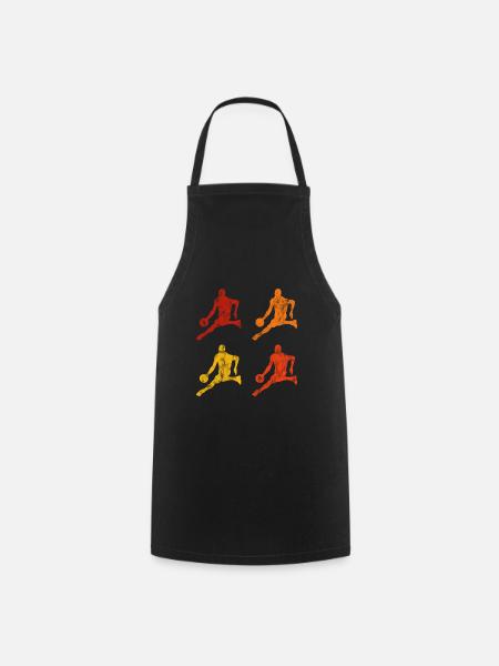 Basket-ball basket-ball basketteur rétro - Tablier de cuisine - noir