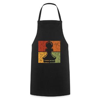 Schachmatt jeu d’échecs rétro jeu d’échecs - Tablier de cuisine - noir - Devant - AI Model Male 185 dark (185cm)