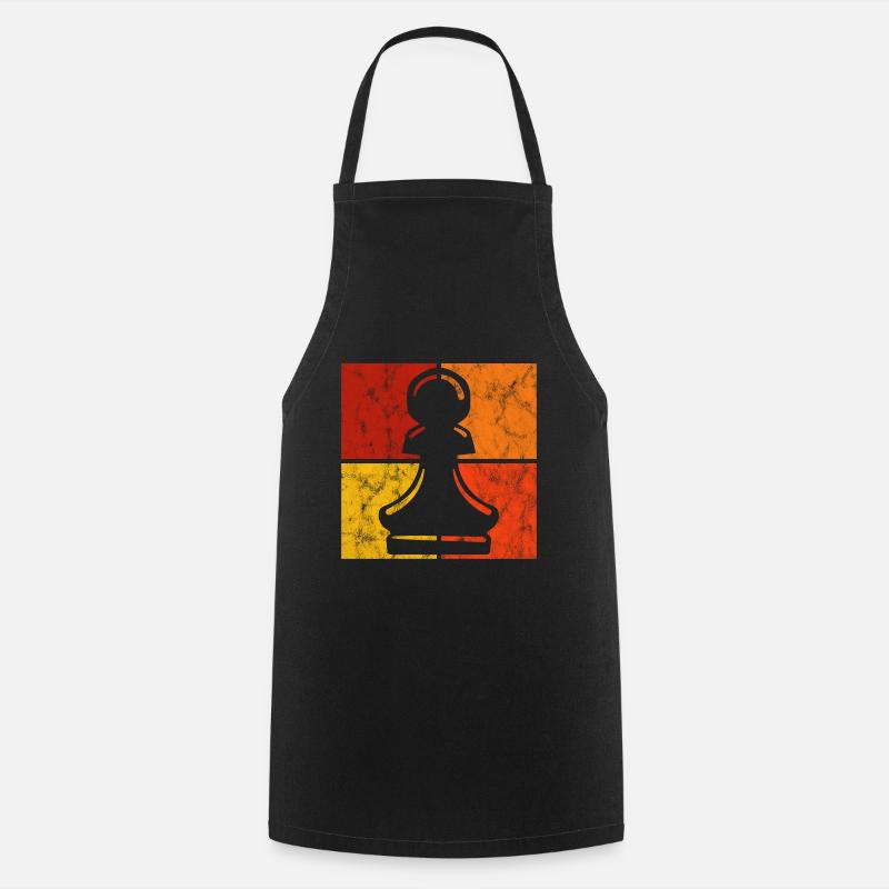 Jeu d’échecs rétro jeu d’échecs jeu d’échecs - Tablier de cuisine - noir