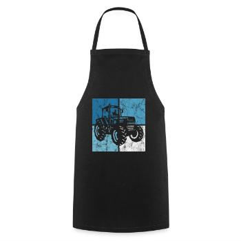 Farm Retro Tractor Farmer Tractor Tractors - Cooking Apron - black - Front - AI Model Male 185 dark (185cm)