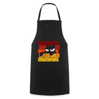 Chat Chat Miau Chat Rétro Chats - Tablier de cuisine - noir - Devant - AI Model Male 185 dark (185cm)