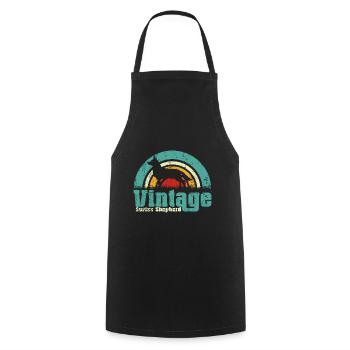White Swiss Shepherd Weisser Schäferhund Vintage - Cooking Apron - black - Front - AI Model Male 185 dark (185cm)