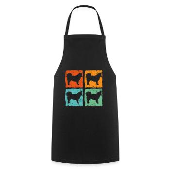 Chien islandais Spitz islandais Vintage - Tablier de cuisine - noir - Devant - AI Model Male 185 dark (185cm)