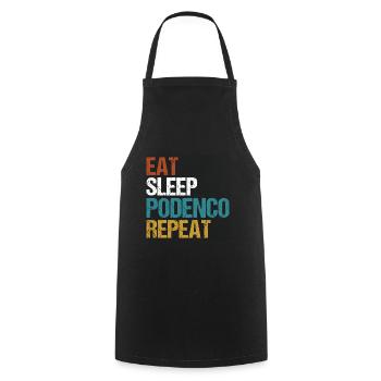 Podenco Greyhound Canario Eat Sleep Saying Vintage - Cooking Apron - black - Front - AI Model Male 185 dark (185cm)