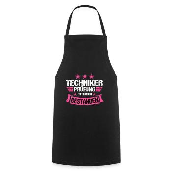 Techniker Abschluss Prüfung bestanden Meister Pink - Kochschürze - Schwarz - Vorne - AI Model Male 185 dark (185cm)