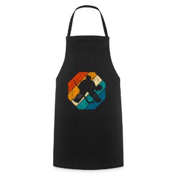 Ice Hockey Ice Hockey Retro Skates Puck Ice - Cooking Apron - black - Front - AI Model Male 185 dark (185cm)