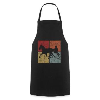 Trotting Horse Equine Trotting Sport Horse Racing - Cooking Apron - black - Front - AI Model Male 185 dark (185cm)