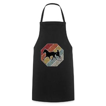 Trotting Horse Horses Trabrennsport Horse Racing - Cooking Apron - black - Front - AI Model Male 185 dark (185cm)