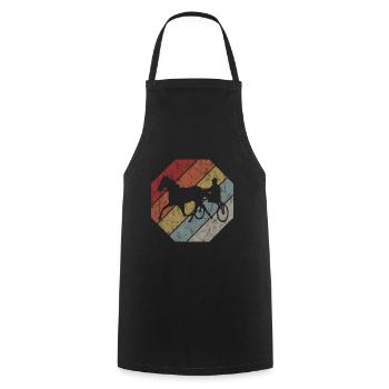 Traber Trabrennen in retro oder vintage Style - Kochschürze - Schwarz - Vorne - AI Model Male 185 dark (185cm)