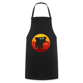 Eléphant éléphant pour enfants - Tablier de cuisine - noir - Devant - AI Model Male 185 dark (185cm)