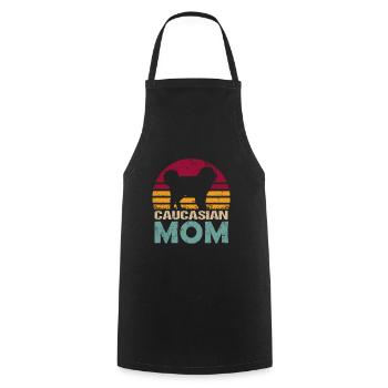 Caucasian Ovcharka Shepherd Mom Mistress - Cooking Apron - black - Front - AI Model Male 185 dark (185cm)