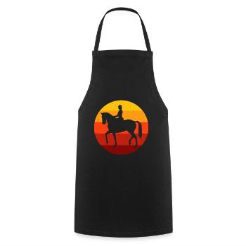 Dressage Dressage Rider Riding Horse - Cooking Apron - black - Front - AI Model Male 185 dark (185cm)