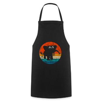 Eléphant éléphant pour enfants - Tablier de cuisine - noir - Devant - AI Model Male 185 dark (185cm)