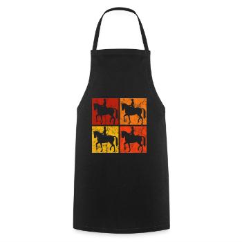 Dressage Dressage Rider Riding Horse - Cooking Apron - black - Front - AI Model Male 185 dark (185cm)