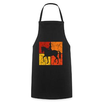 Dressage Dressage Rider Riding Horse - Cooking Apron - black - Front - AI Model Male 185 dark (185cm)