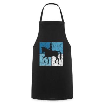 Dressage Dressage Rider Riding Horse - Cooking Apron - black - Front - AI Model Male 185 dark (185cm)