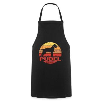 Pudelpointer Hund Sonne Vintage - Kochschürze - Schwarz - Vorne - AI Model Male 185 dark (185cm)