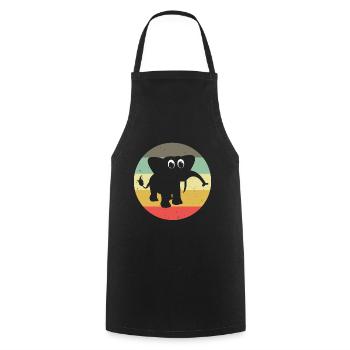 Eléphant éléphant pour enfants - Tablier de cuisine - noir - Devant - AI Model Male 185 dark (185cm)