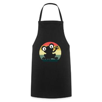 Frosch Frösche Geschenk für Kinder Lustig Witzig - Kochschürze - Schwarz - Vorne - AI Model Male 185 dark (185cm)