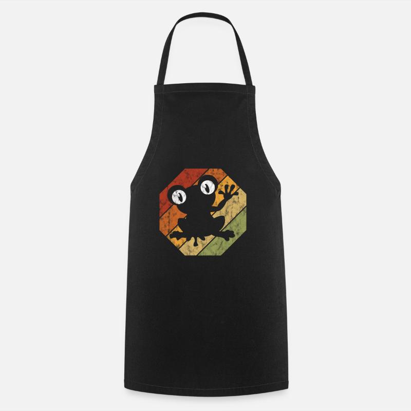 Frog Frogs Gift for Kids Funny Funny - Cooking Apron - black
