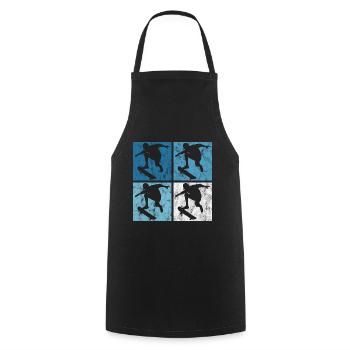 Skateboarder Skateboard Skater Skate Skateing - Cooking Apron - black - Front - AI Model Male 185 dark (185cm)