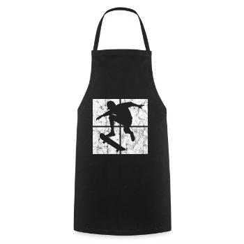 Skateboard Skateboarder Skater Skate Skateing - Cooking Apron - black - Front - AI Model Male 185 dark (185cm)