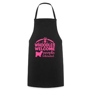 Whoodle Hund Mama Mom Frauchen Spruch Pink - Kochschürze - Schwarz - Vorne - AI Model Male 185 dark (185cm)