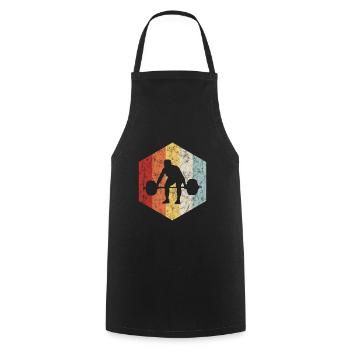 Bodybuilding Bodybuilder GYM Fitnessstudio Retro - Cooking Apron - black - Front - AI Model Male 185 dark (185cm)