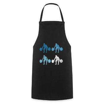 Bodybuilding Bodybuilder GYM Fitnessstudio Retro - Cooking Apron - black - Front - AI Model Male 185 dark (185cm)