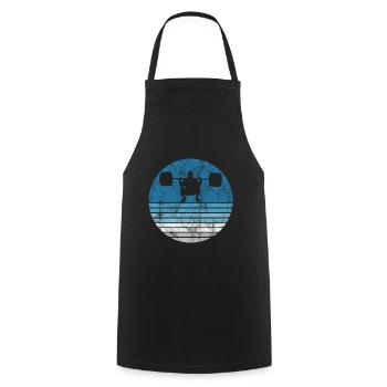 Musculation Bodybuilder GYM Fitnessstudio Retro - Tablier de cuisine - noir - Devant - AI Model Male 185 dark (185cm)