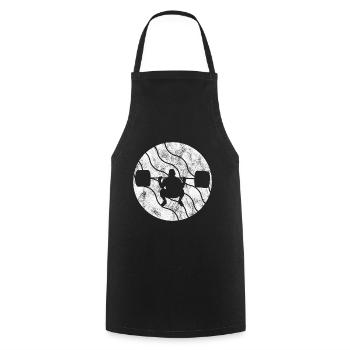 Musculation Bodybuilder GYM Fitnessstudio Retro - Tablier de cuisine - noir - Devant - AI Model Male 185 dark (185cm)