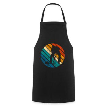 Curling sur glace Curling Retro Cadeau - Tablier de cuisine - noir - Devant - AI Model Male 185 dark (185cm)
