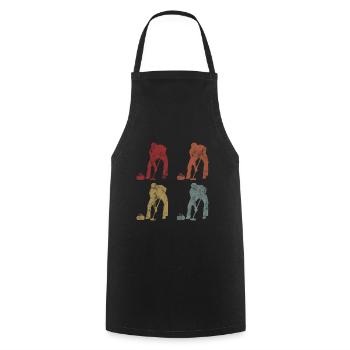 Curling sur glace Curling Retro Cadeau - Tablier de cuisine - noir - Devant - AI Model Male 185 dark (185cm)