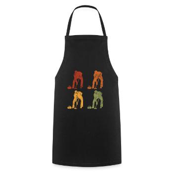 Curling sur glace Curling Retro Cadeau - Tablier de cuisine - noir - Devant - AI Model Male 185 dark (185cm)