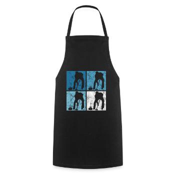 Curling sur glace Curling Retro Cadeau - Tablier de cuisine - noir - Devant - AI Model Male 185 dark (185cm)