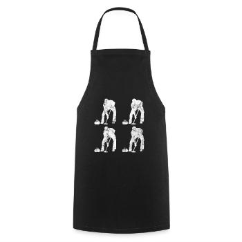 Curling sur glace Curling Retro Cadeau - Tablier de cuisine - noir - Devant - AI Model Male 185 dark (185cm)
