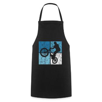 BMX Rad Fahrrad Retro Geschenk Bicycle Motocross - Kochschürze - Schwarz - Vorne - AI Model Male 185 dark (185cm)