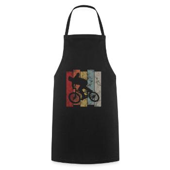BMX Bike Bike Retro Gift Bicycle Motocross - Cooking Apron - black - Front - AI Model Male 185 dark (185cm)