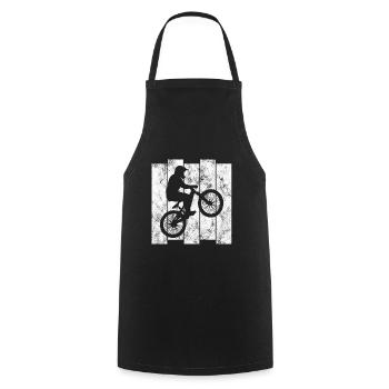 BMX Rad Fahrrad Retro Geschenk Bicycle Motocross - Kochschürze - Schwarz - Vorne - AI Model Male 185 dark (185cm)
