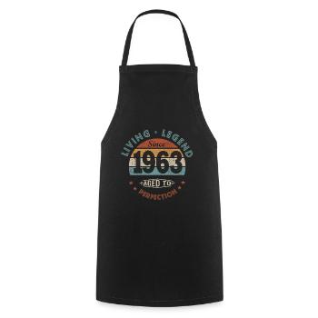 legend since 1963 Born in 1963 birthday 59 years - Cooking Apron - black - Front - AI Model Male 185 dark (185cm)