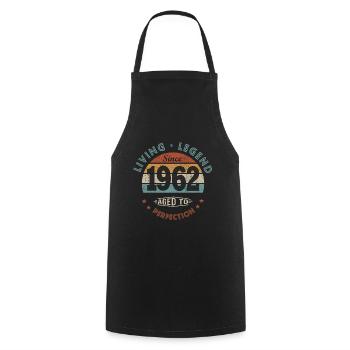 legend since 1962 Né En 1962 anniversaire 60 ans - Tablier de cuisine - noir - Devant - AI Model Male 185 dark (185cm)