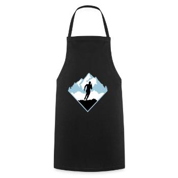 Course de trail, coureurs, course - Tablier de cuisine - noir - Devant - AI Model Male 185 dark (185cm)